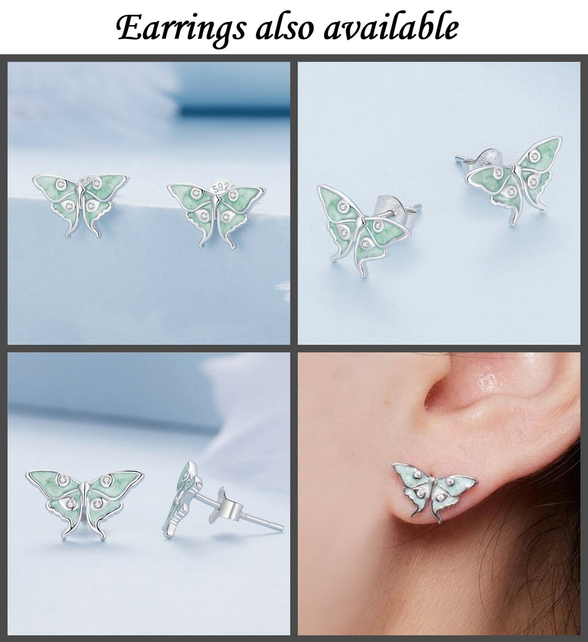 Matching earrings which can be purchased separately.