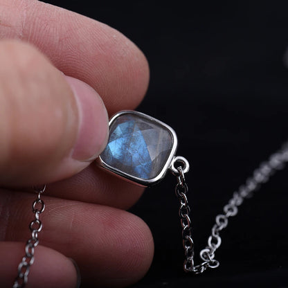 Faceted Square Labradorite Bracelet