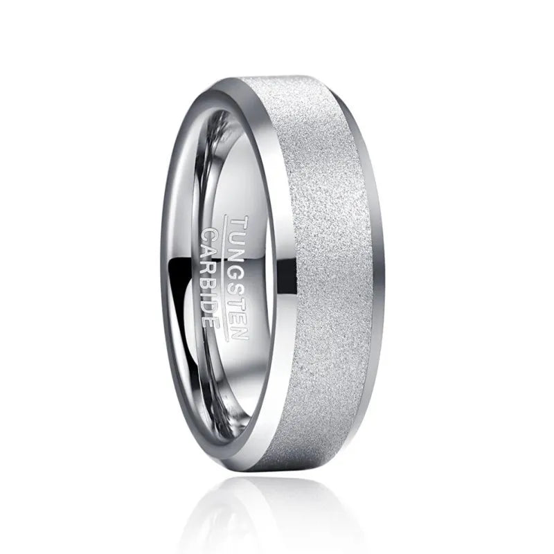 Sandblast finish ring, crafted with a 6mm band for men.