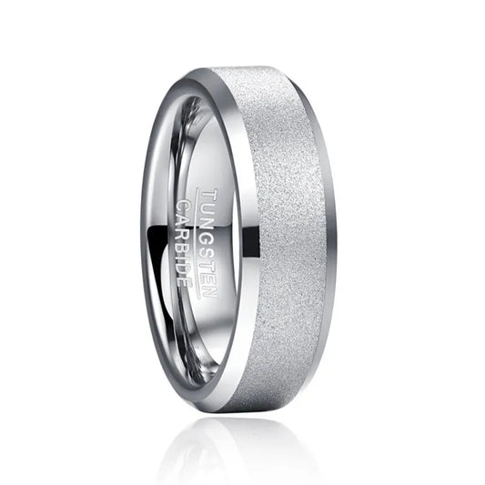Sandblast finish ring, crafted with a 6mm band for men.