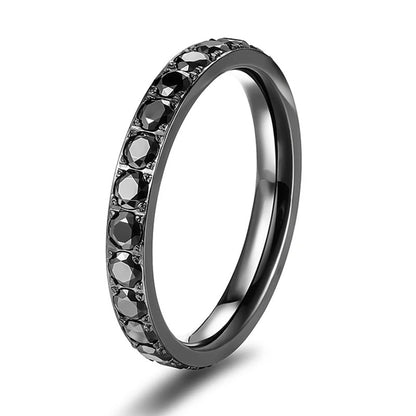 Black Onyx Eternity Gothic Wedding Ring