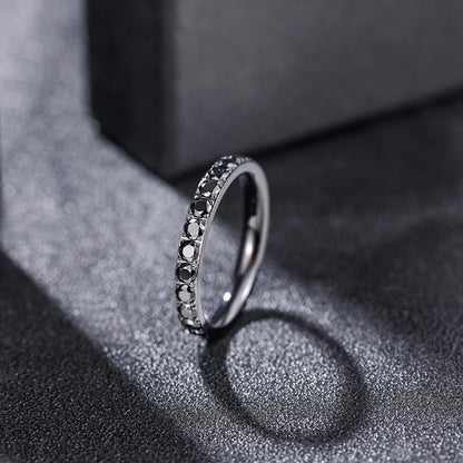 Black Onyx Eternity Gothic Wedding Ring