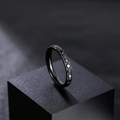 Black Onyx Eternity Gothic Wedding Ring