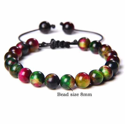 Watermelon Tiger Eye Bracelet on Adjustable Rope