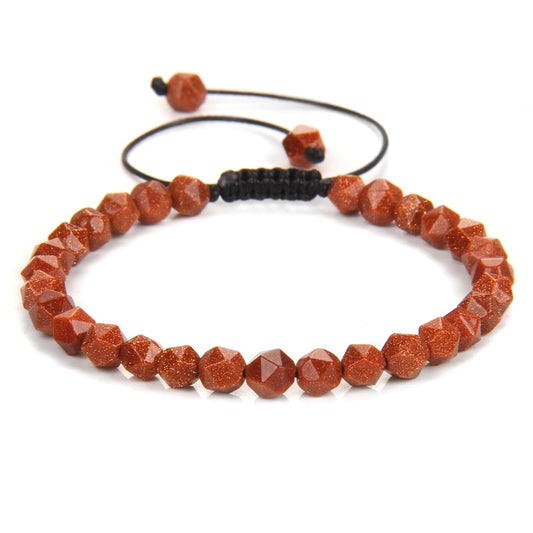 Bracelet Goldstone rouge sur corde réglable