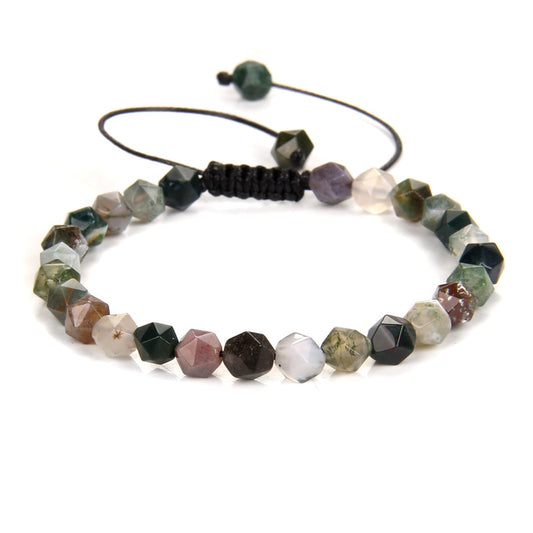 Bracelet Agate Indienne sur Corde Ajustable