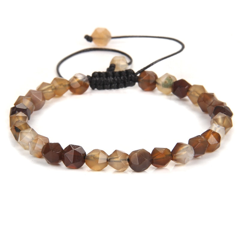 Bracelet Agate Café sur Corde Ajustable