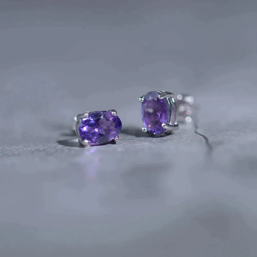 Faceted Blue Topaz Studs