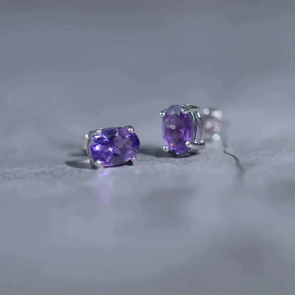 Faceted Blue Topaz Studs