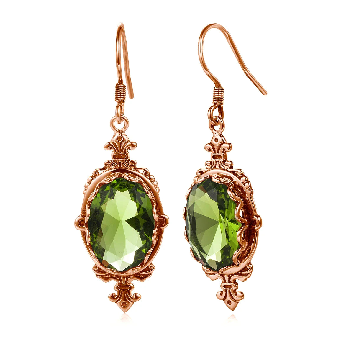 Filigree Gold Peridot Earrings