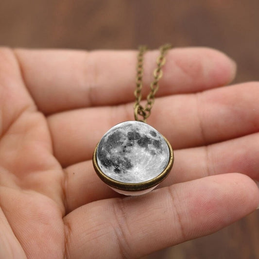 3D Full Moon Necklace