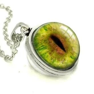 Collier œil de chat vert noisette 3D