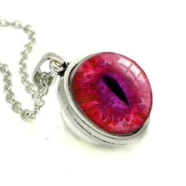 3D Crimson Red Cat Eye Necklace