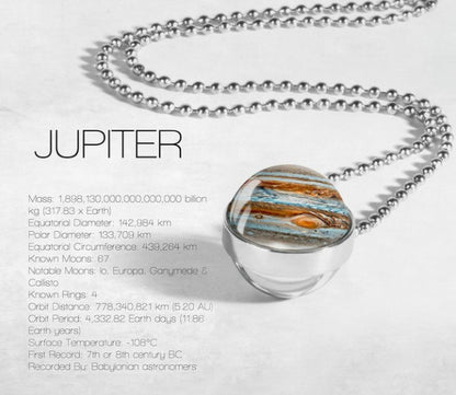 3D Planet Jupiter Solar System Necklace