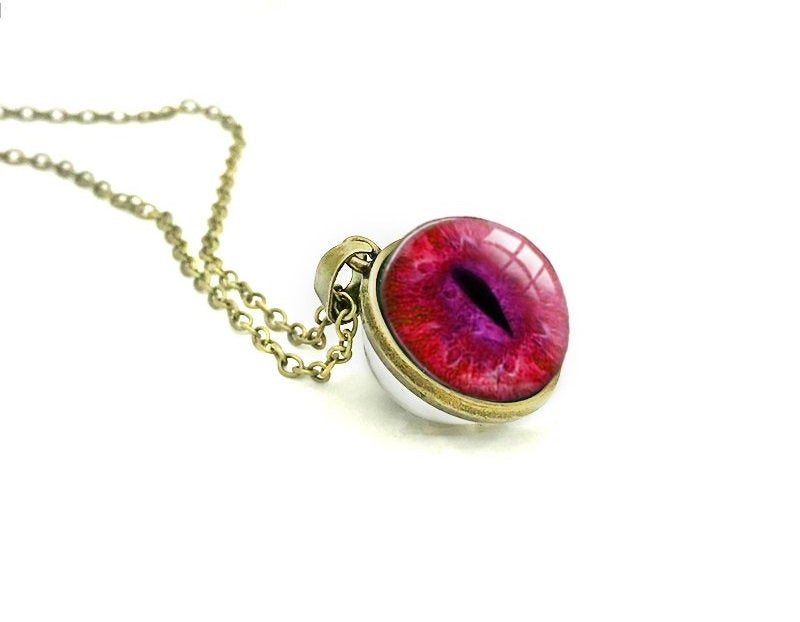 3D Crimson Red Cat Eye Necklace