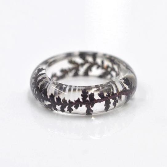 Gothic Black Vine Resin Ring