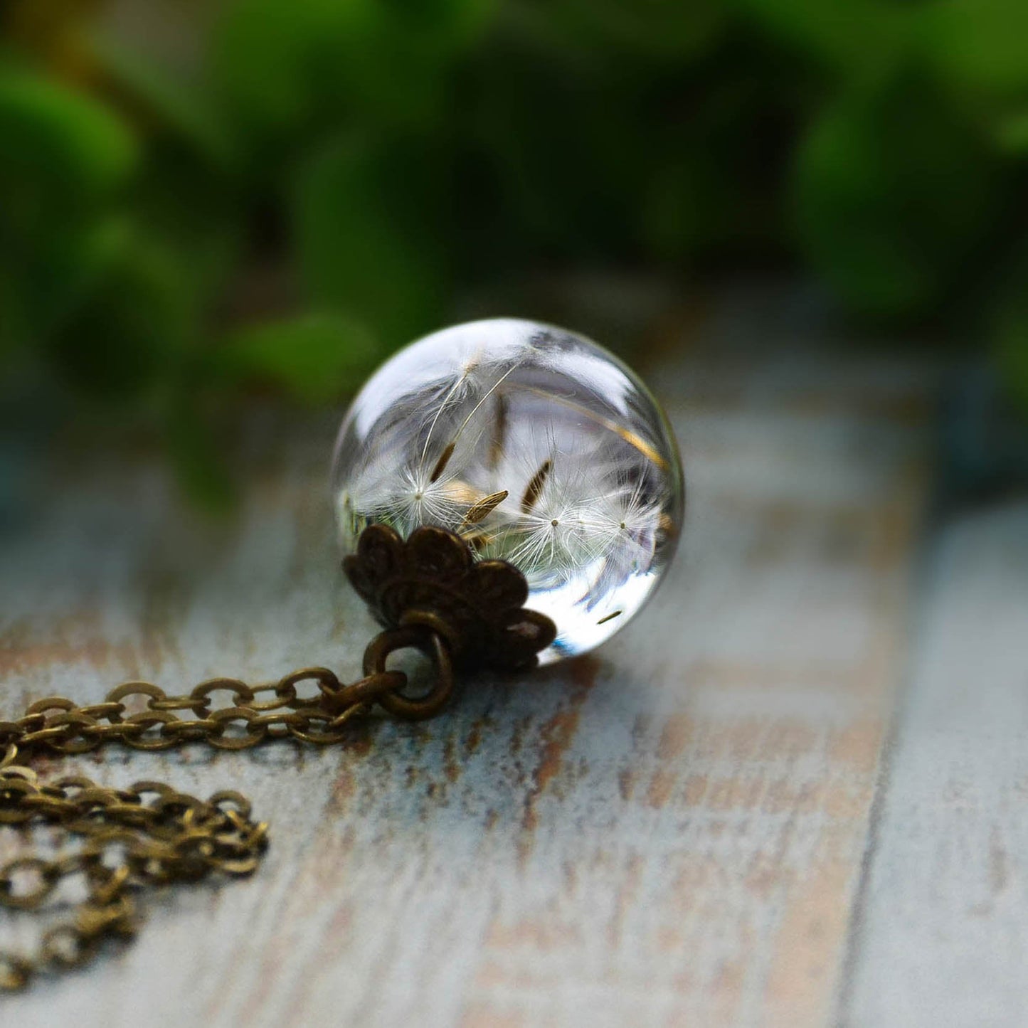 Real Dandelion Seed Orb Necklace