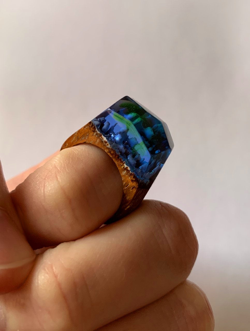 Bague du monde secret magique aurore boréale