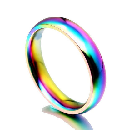 Schillernder Regenbogen-Titanring (4-mm-Band)