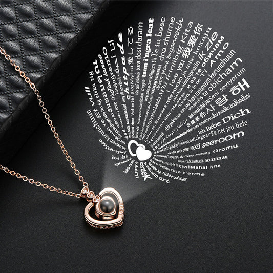 Collier de projection de messages secrets 100 langues d'amour