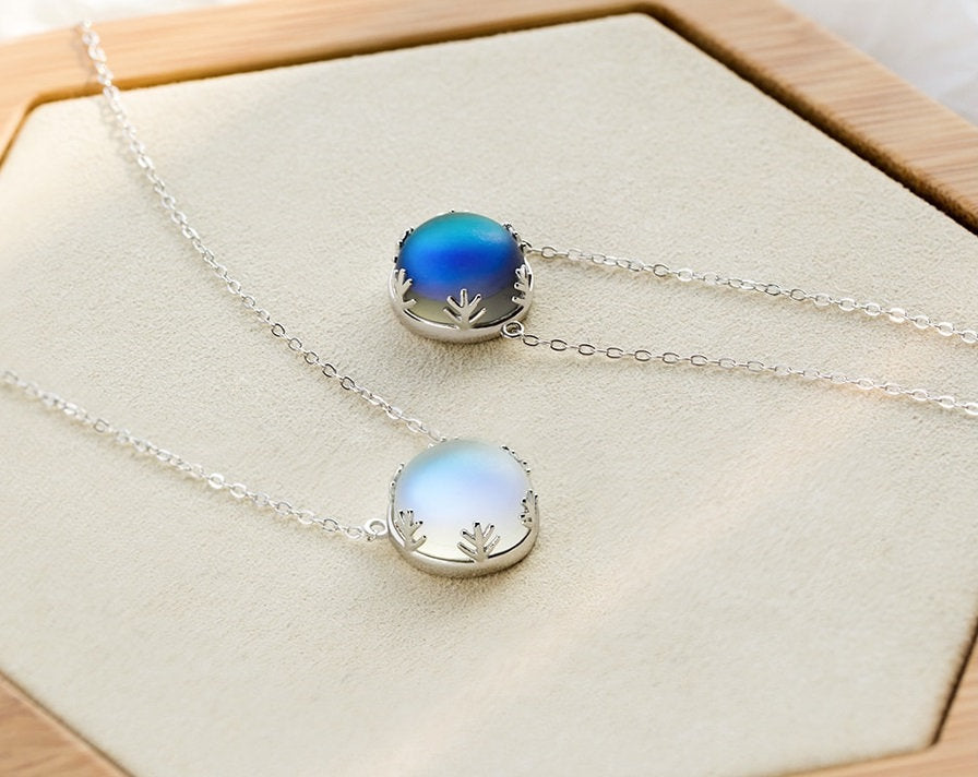 Sterling Silver Aurora Borealis Color Shifting Necklace