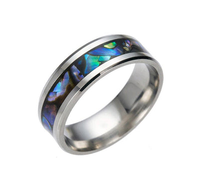 Regenbogen-Abalone-Muschel-Ring