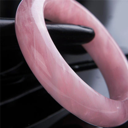 Pink Rose Quartz Crystal Bangle