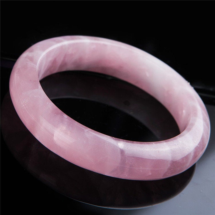 Pink Rose Quartz Crystal Bangle