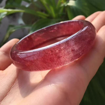 Bracelet en cristal de quartz de fraise épais