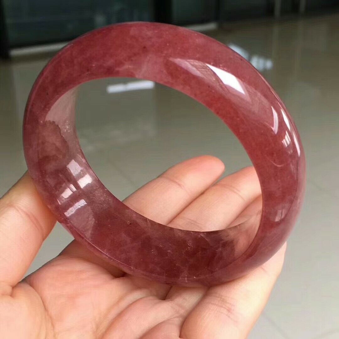 Bracelet en cristal de quartz de fraise épais