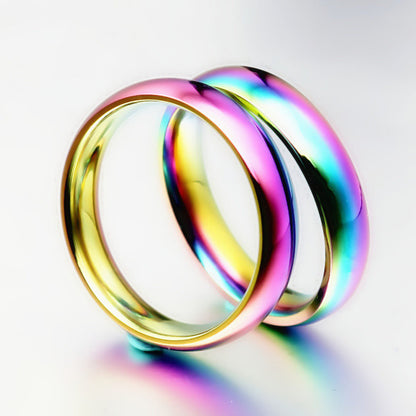 Schillernder Regenbogen-Titanring (4-mm-Band)