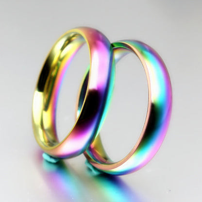 Schillernder Regenbogen-Titanring (4-mm-Band)