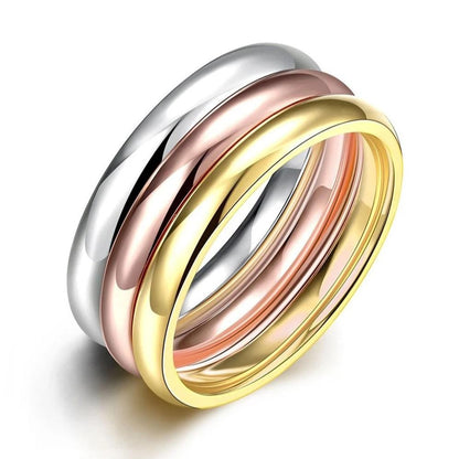 Set of 3 Stacking Rings (Gold, Silver, Rose Gold)