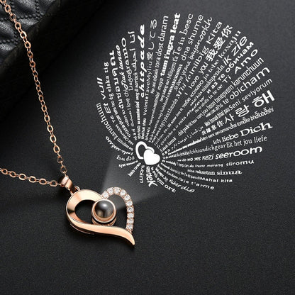 Collier de projection de messages secrets 100 langues d'amour