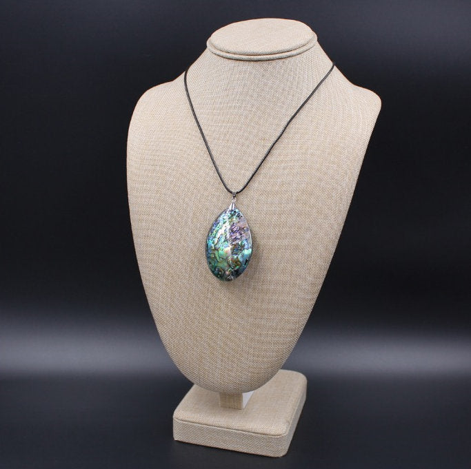 Real Whole Rainbow Abalone Shell Necklace