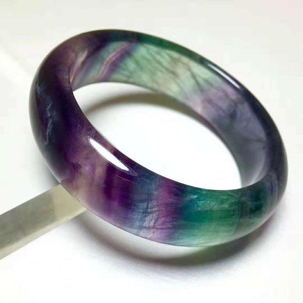 Bracelet de pierres précieuses de fluorite arc-en-ciel