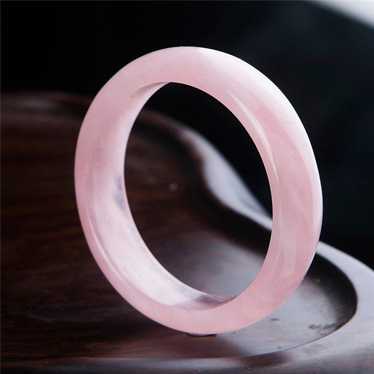 Pink Rose Quartz Crystal Bangle