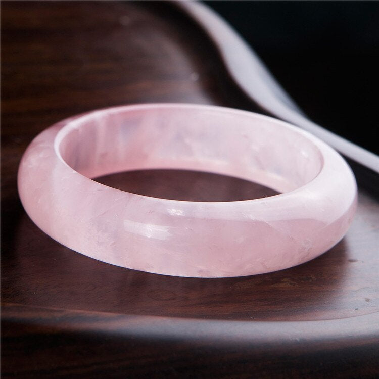 Pink Rose Quartz Crystal Bangle