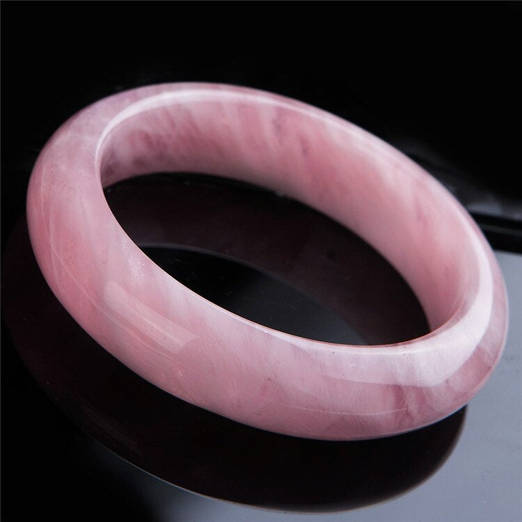 Pink Rose Quartz Crystal Bangle