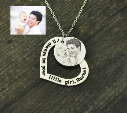 Customized Engraved Photo Message Necklace