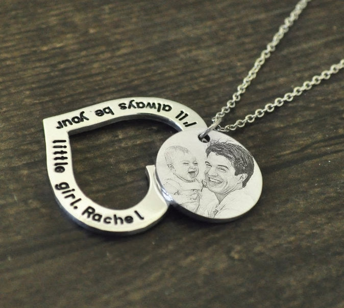 Customized Engraved Photo Message Necklace