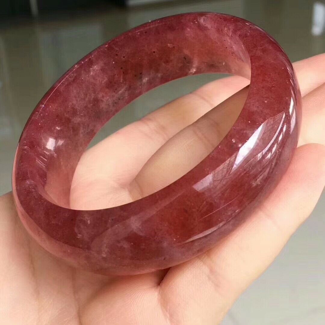 Bracelet en cristal de quartz de fraise épais