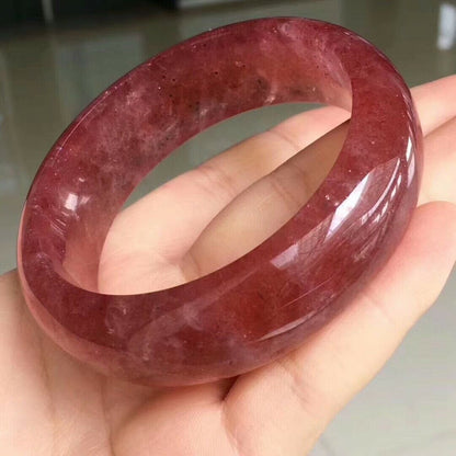 Bracelet en cristal de quartz de fraise épais