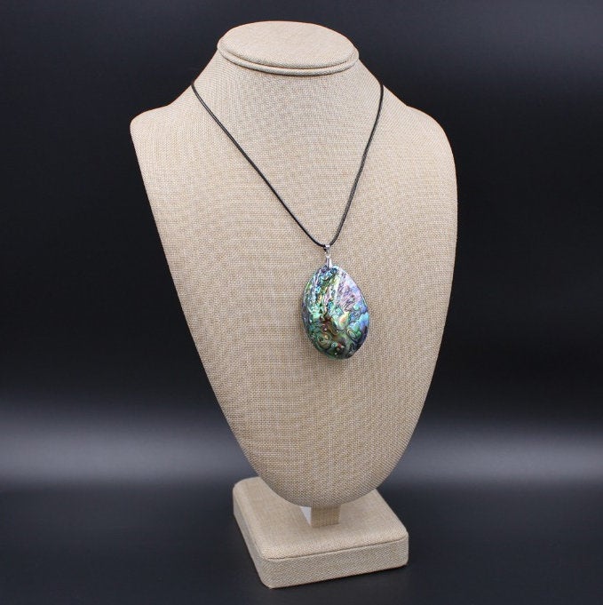 Real Whole Rainbow Abalone Shell Necklace