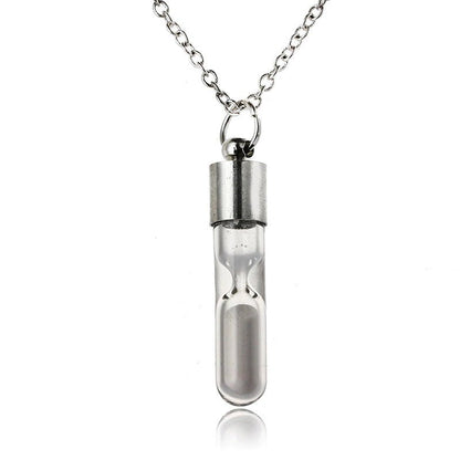 Glow In The Dark Sands of Time Hourglass Necklace