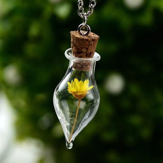 Tiny Rainbow Flower Necklace