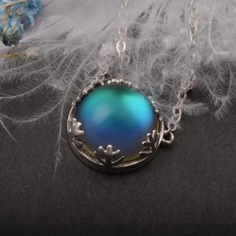 Sterling Silver Aurora Borealis Color Shifting Necklace