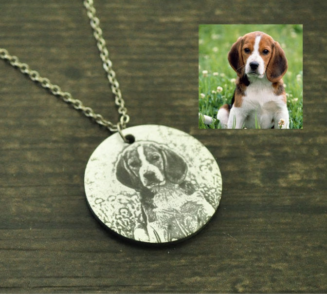 Collier photo commémoratif gravé sur mesure pour animaux de compagnie