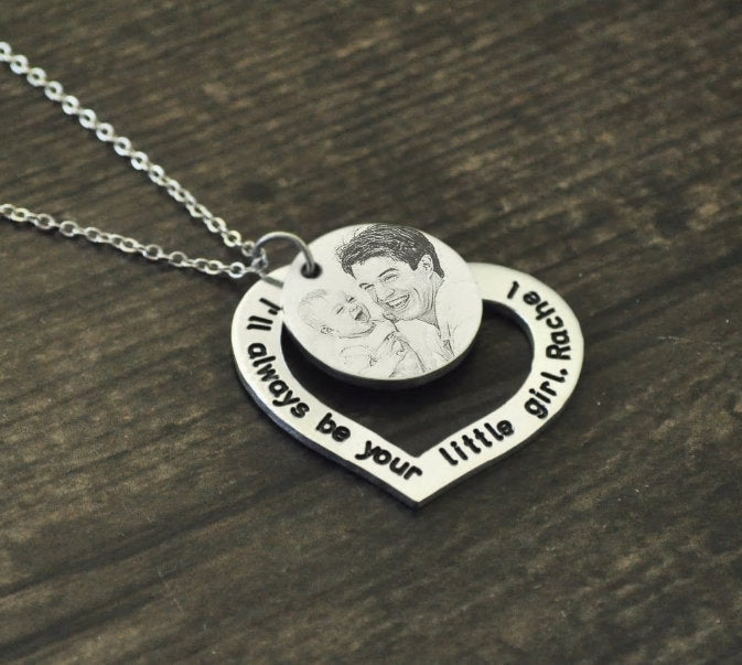 Customized Engraved Photo Message Necklace