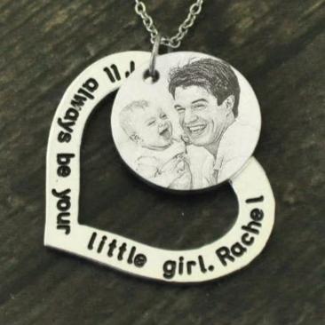 Customized Engraved Photo Message Necklace